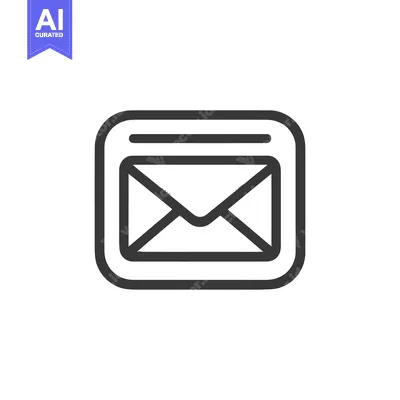 Aset desain premium: Minimalist Black Outline of Email Envelope Icon on White Background