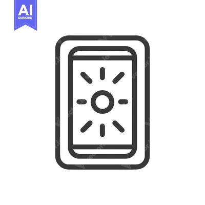 Aset desain premium: Stylized Sun Icon in Rounded Rectangle Frame, Minimalist Design