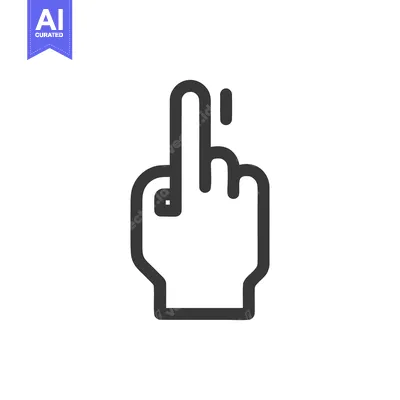 Aset desain premium: Middle Finger Gesture Icon: Bold Outline, Minimalist Design, Symbolic