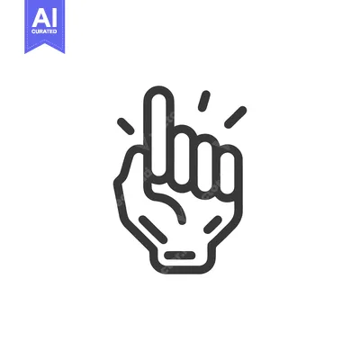 Aset premium populer: Hand with Index Finger Pointing Up, Idea Icon, Black Outline
