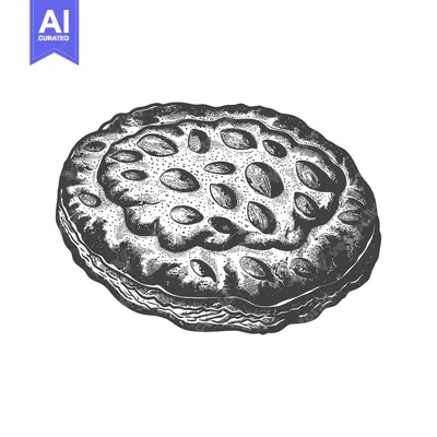 Premium design asset: Almond Cookie Detailed Hand Drawn Illustration