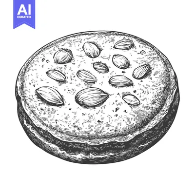 Almond topped round pastry delicious baked treat