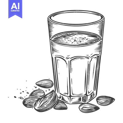 Popular premium asset: A Glass of Almond Milk with Almonds