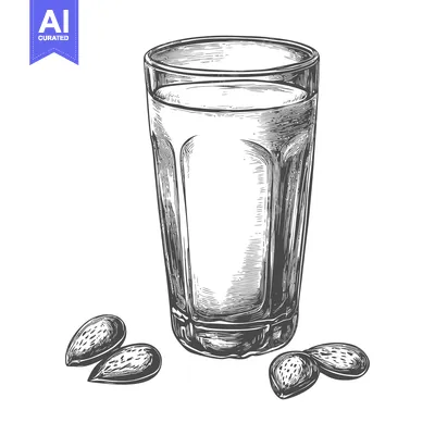 Popular premium asset: A Glass of Almond Milk with Almonds Nearby