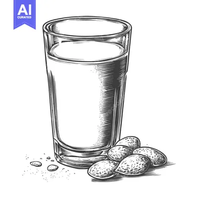 A Glass of Almond Milk with Almonds Beside It