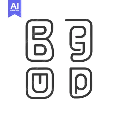 Aset premium populer: Four stylized letters presented in a minimalist and modern design styl