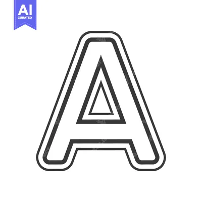 Premium design asset: An outlined letter A with a triangular design inside