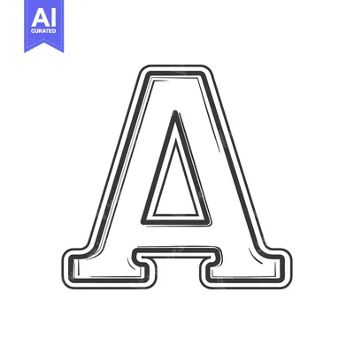 Aset desain premium: The illustrated uppercase letter A against a clean white background