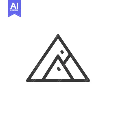 Aset premium populer: Minimalist Mountain Range Icon with Geometric Design and Clean Lines