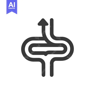 Premium design asset: Complex Path: Stylized Arrow Navigating a Winding Route to Success