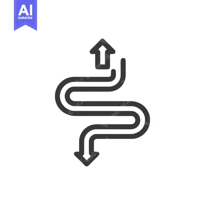 Aset premium populer: Winding Path: Upward and Downward Arrows, Complex Route Icon