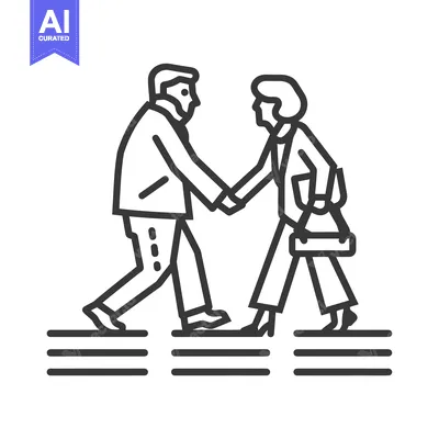 Aset premium populer: A Man and Woman Walking and Shaking Hands