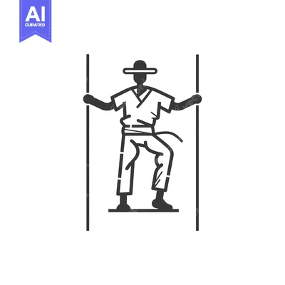 Popular premium asset: A man in a hat and traditional clothing stands between two poles.