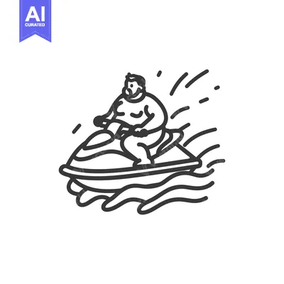 Aset premium populer: A Man Riding a Jet Ski on Water