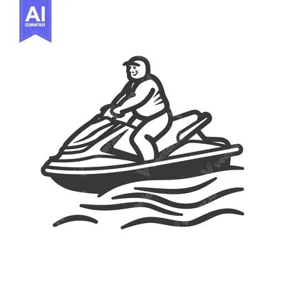Aset premium populer: A Man Riding A Jet Ski On Waves