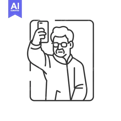 Premium design asset: A Man Taking a Selfie With a Smartphone