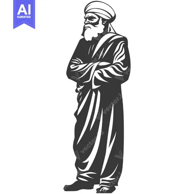 Popular premium asset: A man wearing a turban and long robe with arms crossed
