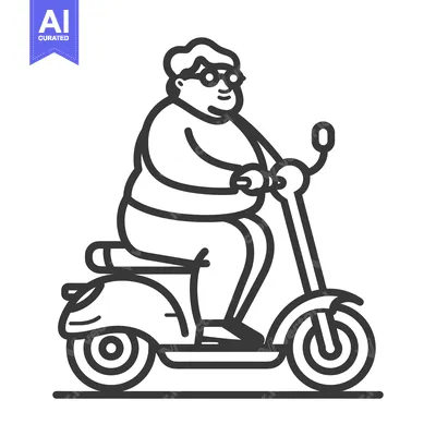 Aset premium populer: A man with sunglasses riding a scooter