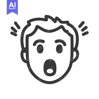 Popular premium asset: A simple line drawing of a surprised person looking shocked