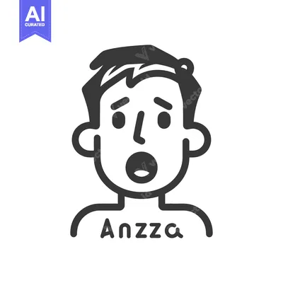 Aset premium populer: A simplified cartoon drawing of a surprised person