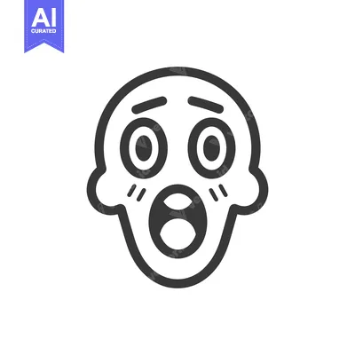 Popular premium asset: A simple black outlined illustration depicting an expression of shock