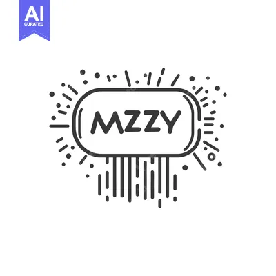 Aset premium populer: A minimalist black and white design with the word MZZY
