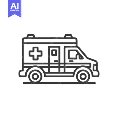 Premium design asset: Ambulance Icon Line Art Icon  545