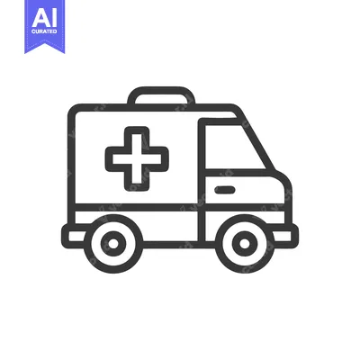 Aset premium populer: Minimalist Ambulance Icon: Bold Outline, Medical Symbolism, Emergency