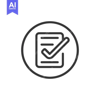 Aset premium populer: Completed Checklist Icon: Dark Outline of Document with Checkmark in C