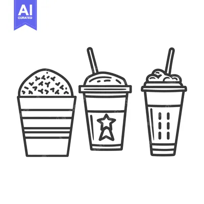 Three different iced beverages in cups with drinking straws