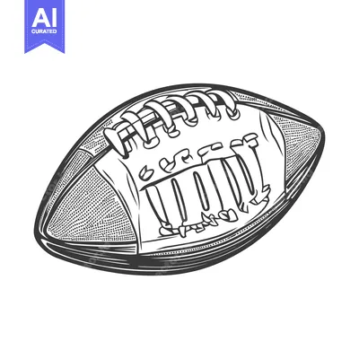Premium design asset: A Detailed Black And White Drawing Of An American Football