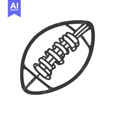 Premium design asset: A stylized graphic depiction of an American football ball