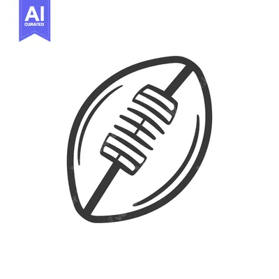 Aset premium populer: A simple black and white drawing of a football