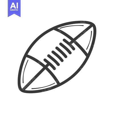 Simple outline depiction of an oval shaped American football