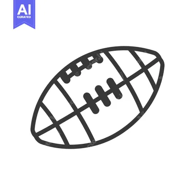 Premium design asset: An illustration showcasing a simple black outline of a football