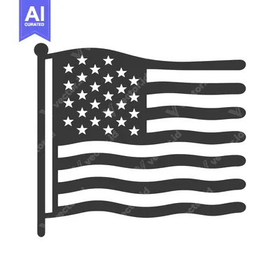 Aset premium populer: A waving flag of the United States of America with stars