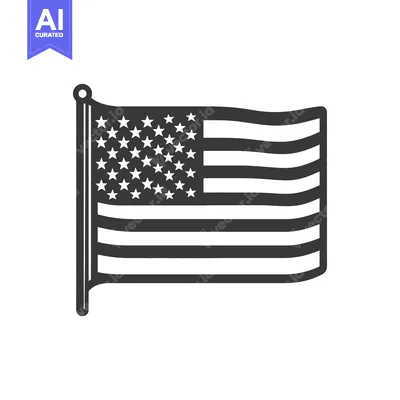 Aset premium populer: A simple monochrome illustration depicting the national flag waving