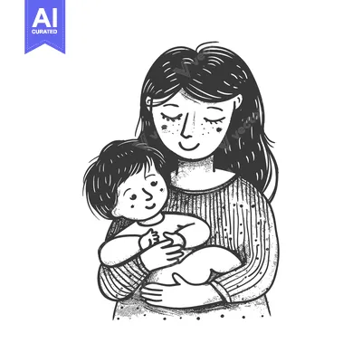 Popular premium asset: A mother with freckles lovingly holding her baby