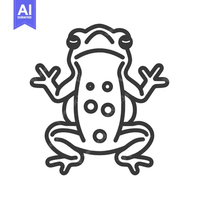 Popular premium asset: Simple black and white line drawing of a frog illustration