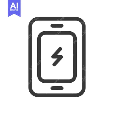 Premium design asset: Charging Smartphone Icon: Modern, Minimalist Design with Lightning Bol