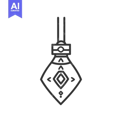 Aset desain premium: A Geometric Pendant Ornament Showing Minimalist Lines and Decorations