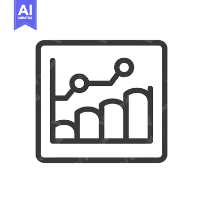 Aset desain premium: A graphic icon illustrating data trends and financial analysis