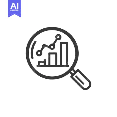 Aset desain premium: Magnifying Glass Examining Financial Growth Chart, Business Analysis I