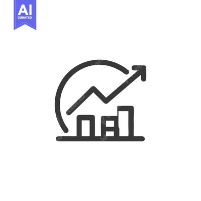 Aset premium populer: Ascending Graph Icon: Bold Line Art for Business Growth and Market Tre