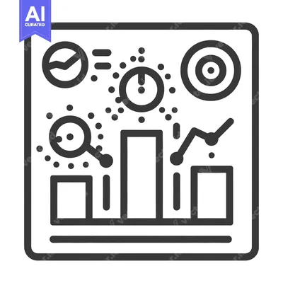 Aset desain premium: An icon depicting data analysis and business performance metrics