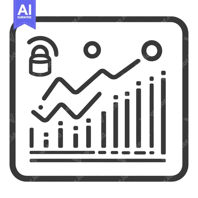 Premium design asset: Graphical depiction of financial data growth with security measures