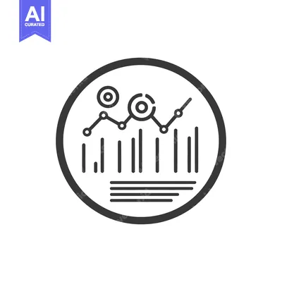 Aset desain premium: Circular graphic displaying a combination of data charts and elements