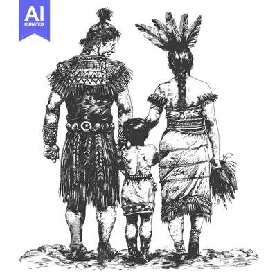 Popular premium asset: A Native American Family Walking Together