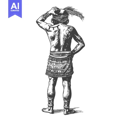 Premium design asset: A Native American Man Wearing Traditional Clothing