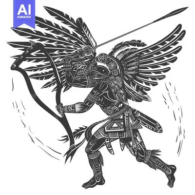 Popular premium asset: An Aztec Warrior with Feathers, a Spear, and a Bow